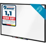 Floordirekt Whiteboard Onyx Speziallackiert Kratzfest & magnethaftend Schwarzer Rahmen