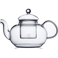 CnGlass Glas Teekanne Herdsicher,Klare Teekanne mit abnehmbarem Infuser 600ML/20,3OZ,Lose Blatt und Blühender Teebereiter