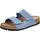 ROHDE Pantolette Leder Kork Klettverschluss Glitzer Soave 5414, Größe:41 EU, Farbe:Blau - 41