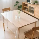 Tischfolie Transparent 0.18 mm Stark Durchsichtige Tischdecke Outdoor Wetterfest 140cm Breit Fettdicht Abwaschbar PVC Tischschutz Transparent Tischdecke Rechteckig (260x 140cm)