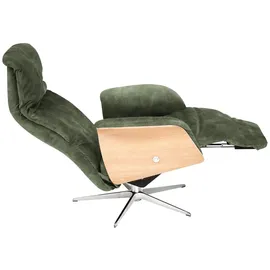 Nils Olsen Drehsessel Frederik Leder/Mikrofaser 78 x 113 x 79 cm Grün mit Relaxfunktion
