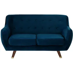 2-Sitzer Sofa Samtstoff marineblau BODO