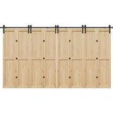 vidaXL Schiebetürbeschlag-Set 400 cm Stahl Schwarz