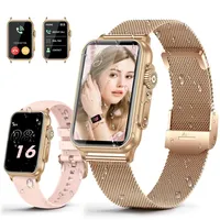 Smartwatch mit Telefonfunktion, Smartwatch Herren, 1,54" HD Smartwatch Damen, Smart Watch Fitnessuhr 130+ Sportmodi, Fitnessuhr mit Herzfrequenz Schlafmonitor Schrittzähler für Android iOS (Gold)