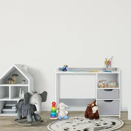 Relaxdays Kinderschreibtisch Relaxdays 80 x 60 x 38 cm MDF weiß/grau