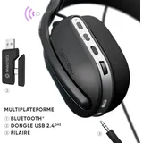 oniverse Polaris, Verkabelt & Kabellos, Gaming, 225 g, Kopfhörer, Schwarz - Schwarz