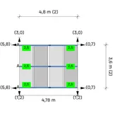 K2 D-Dome 6.10 Montagesystem (2-seitige Modulausrichtung Ost-West) 2 Reihen 4 Module