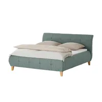 Sofa.de Polsterbettgestell inklusive Lattenrost ¦ blau ¦ Maße (cm):