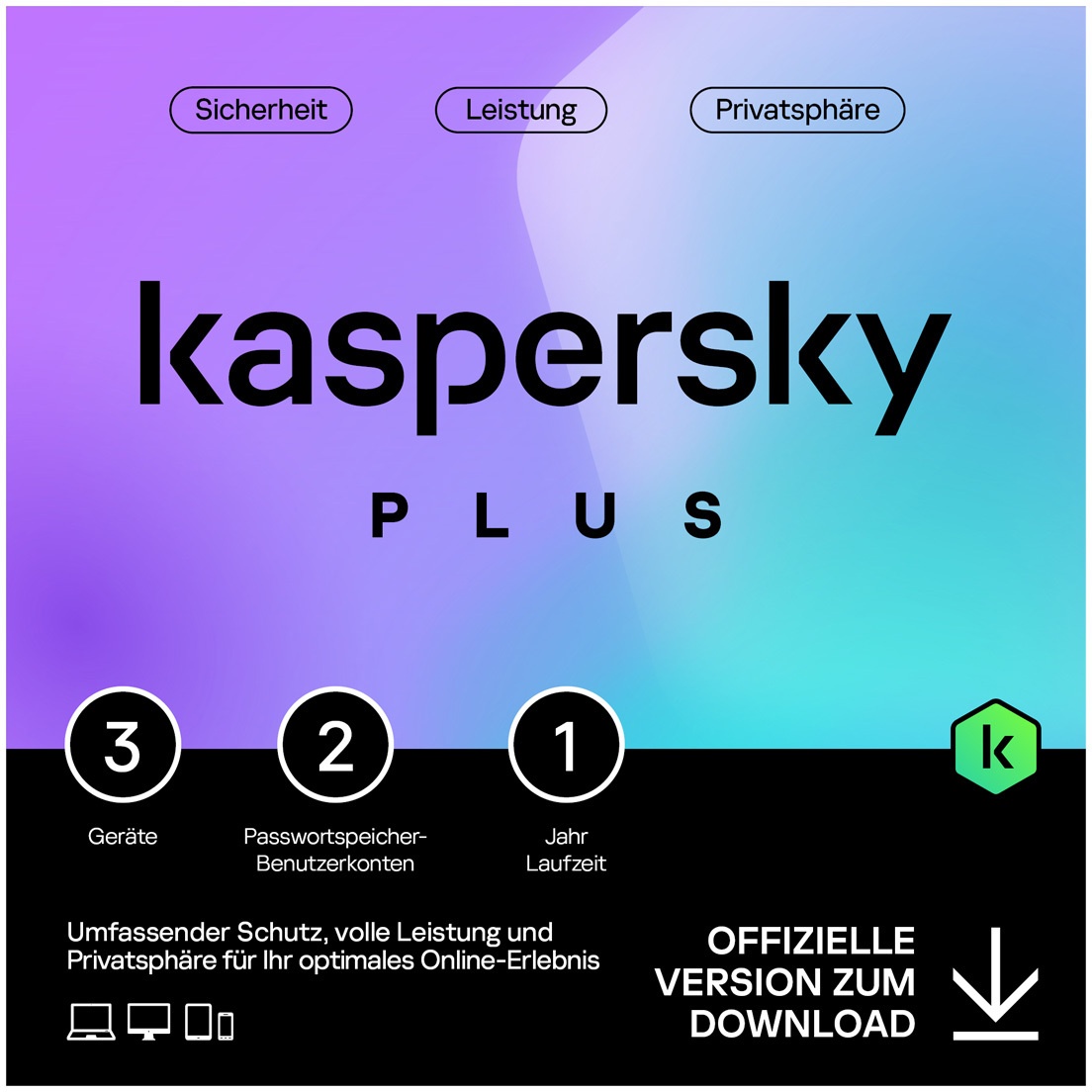 Kaspersky Plus Internet Security 3 Geräte - 1 Jahr
