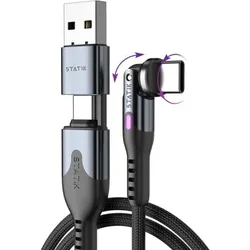 STATIK PowerPivot Pro braided rotating USB-C Cable Black 1m