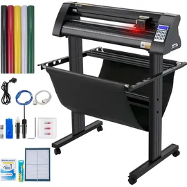 Vevor Vinyl Schneideplotter 870 mm Folienschneider Leistung 95 W Spannung AC 85-264 V, Plottermaschine Halbautomatisch mit Ständer, Signmaster-Software, Aluminiumlegierung, ARM, DMPL / HPGL, Windows