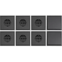 McPower Schalter und Steckdosen Set Shallow "Einsteiger", 16-teilig Klemmanschluss,