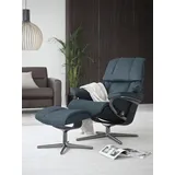 Stressless Stressless® Relaxsessel »Reno«, mit Cross Base, Größe S, M & L, Holzakzent Schwarz, blau