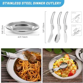 luxuskollektion Camping Geschirr Set Töpfe Pfanne Besteck 15-teilig faltbar & kompakt