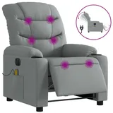 vidaXL Massagesessel Elektrisch Stoff 93 x 99,5 x 93 cm Hellgrau mit Fernbedienung