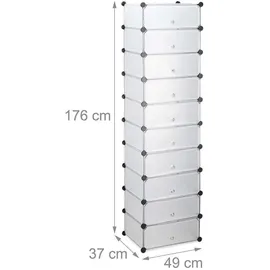 Relaxdays Schuhregal 49 x 176 x 37 cm transparent / transparent