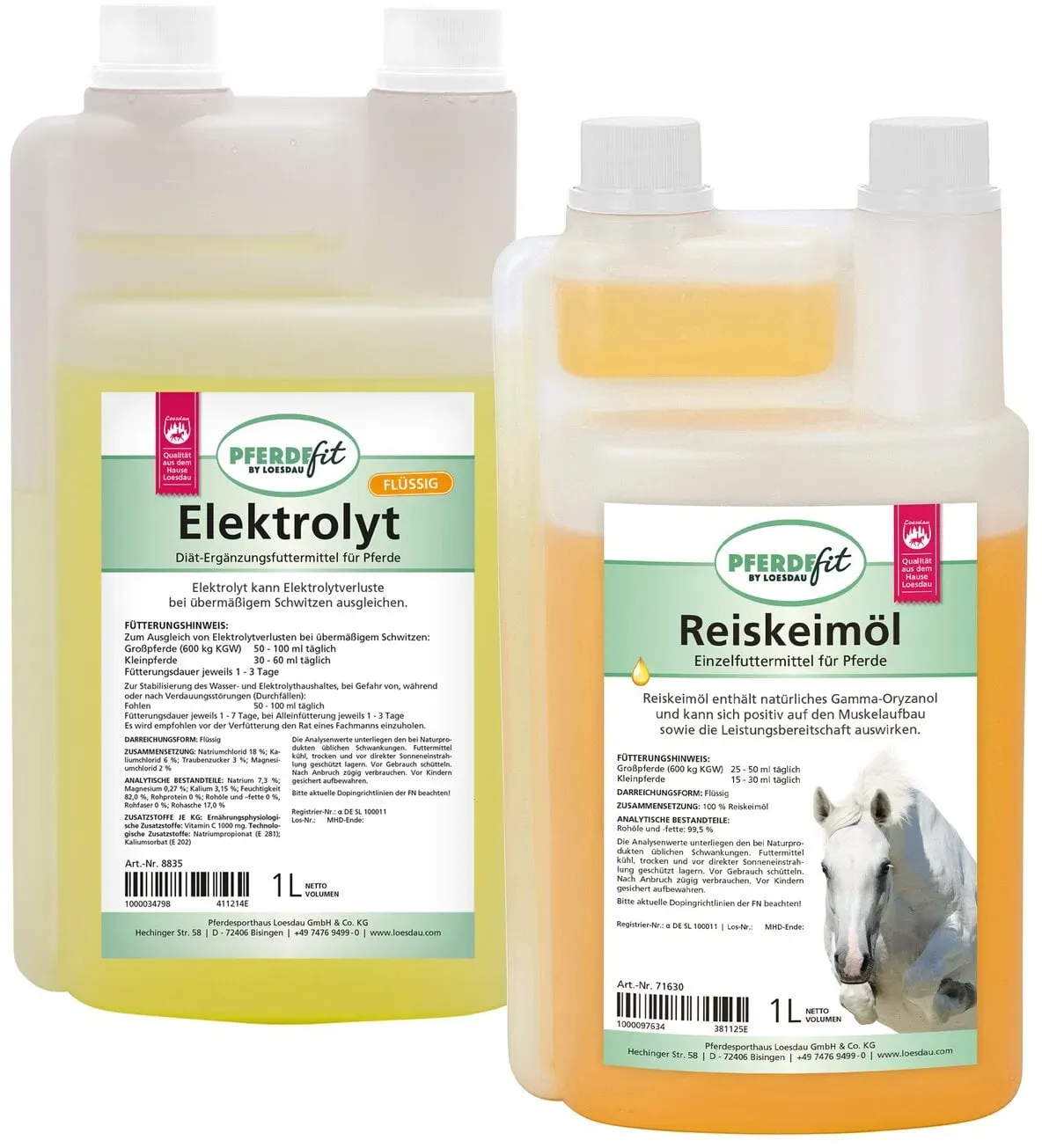 PFERDEfit by Loesdau Set Leistung II - Reiskeimöl und Elektrolyt