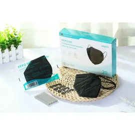 EUROPAPA 20x FFP2 Schwarz Masken 5-Lagen einzelnverpackt CE Zertifiziert