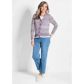 GOLDNER Strickjacke Langarm Jacke Damen mit Grafikmuster und V-Ausschnitt Bunt 38