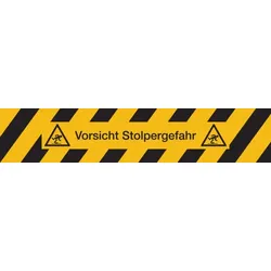 Antirutschbelag, Vorsicht Stolpergefahr, schwarz/gelb, 130 x 650 mm - 650x130 mm