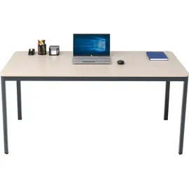 furni24 Schreibtisch Nova 160x80x75 cm, Sandfarbe/anthrazit