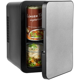 Mini-Kühlschrank mit Warmhalte-Funktion, Edelstahlfront, 12/230 V, 4 l