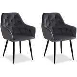 Homestyle4u Polsterstuhl Samt grau