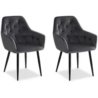 Homestyle4u Polsterstuhl Samt grau