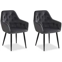 Homestyle4u Polsterstuhl Samt grau