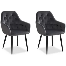 Homestyle4u Polsterstuhl Samt grau
