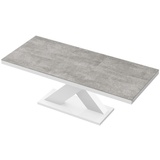 designimpex Esstisch Design Tisch HE-888 Grau Beton - Weiß Hochglanz ausziehbar 160 bis 210 grau