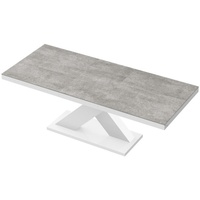 designimpex Esstisch Design Tisch HE-888 Grau Beton - Weiß Hochglanz ausziehbar 160 bis 210 grau