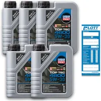 5x 1 Liter Liqui Moly Motorenöl Motoröl Top Tec 4600 5W-30 Oil Ö 5 Liter 3755