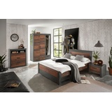 Home Affaire Schlafzimmer-Set »BROOKLYN«, (Set, 5 St.), Bett mit Holzkopfteil und Schublade grau