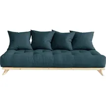 Karup Daybett KARUP DESIGN "Senza, Sofa, mit Futonmatratze, minimalistisch, massives Kiefernholz", blau (petrol blau, klarlackiert), B:200cm H:85cm L:90cm, Daybetten, Handgefertigt, skandinavisches Design, vielseitig, schlichter Stil