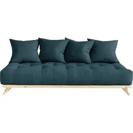 Karup Daybett KARUP DESIGN "Senza, Sofa, mit Futonmatratze, minimalistisch, massives Kiefernholz", blau (petrol blau, klarlackiert), B:200cm H:85cm L:90cm, Daybetten, Handgefertigt, skandinavisches Design, vielseitig, schlichter Stil