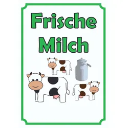 Frische Milch Schild Hochkant A1 Rückseite selbstklebend