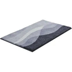 Badematte GRUND "Hills", grau (anthrazit), H:20mm, Polyacryl, Badematten, Badematte im Wellen-Design, mehrfarbiges Muster