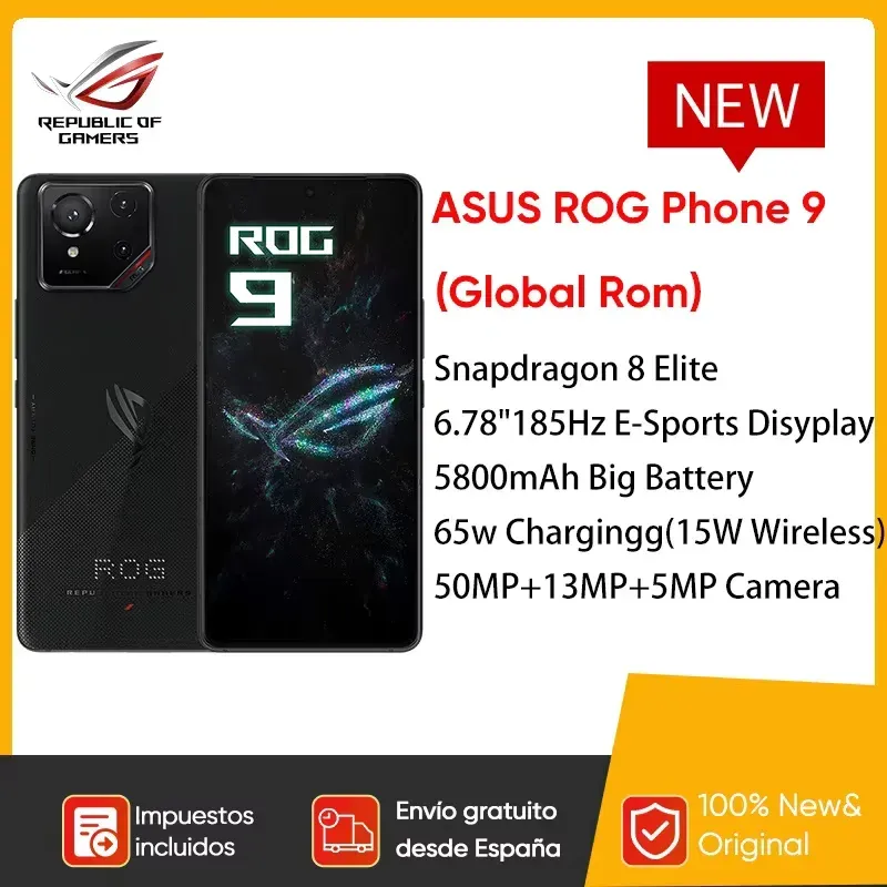 100 % Original ASUS ROG Phone 9 5G Smartphone Snapdragon 8 Elite 6,78 Zoll 185 Hz Display 5800 mAh 65 W Aufladen Android 15 Global Rom