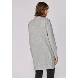 street one studio STREET ONE STUDIO, Damen, Gr. 46, erdgrau meliert, Feinstrick, 30% Polyester, 27% Polyacryl, 23% Polyamid, 20% Viskose, unifarben, regular fit lang, ohne Ausschnitt, Bündchen, Strickjacken Longstrickjacke, aus softem Materialmix