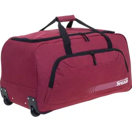SPEAR Trolley Reisetasche XXL Koffer Rolltasche 85 Liter Reiserolltasche Tasche mit Schultergurt groß Spear 910 New Red Bordeaux Rot + Koffergurt - bordeaux