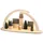 Seiffener Volkskunst LED Schwibbogen Stadt mit Nachtwächterwichtel 42 x 21 cm
