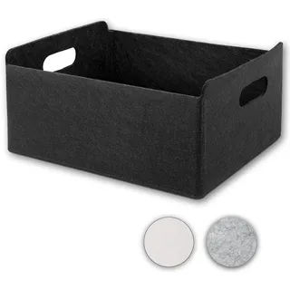 Aufbewahrungskorb Filz Organizer faltbare Aufbewahrungsbox Filz Box Aufbewahrung Aufbewahrungsbox Kleiderschrank Regal Korb Filz Filzkorb Aufbewahrung Kleiderschrank (schwarz, 1er)