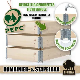 BigDean Hochbeet 120 x 80 x 60 cm Beige