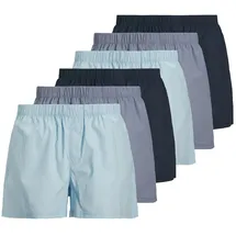JACK & JONES Web-Boxershorts 6er Pack in Blau/Dunkelblau | Gr.: XXL