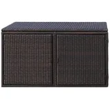 KOMFOTTEU Auflagenbox Kissenbox, 335L Polyrattan Aufbewahrungsbox braun