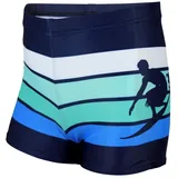 Aquarti Badehose mit Motiv – Schwimmhose Jungen Enganliegend, Badehosen für Jungen Schnell Trocknend, Farbe: Dunkelblau/Grün, Größe: 128 - 128
