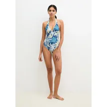 Marc O'Polo Bikini-Hose Bohemian Leaf AOP Blau/Khaki S
