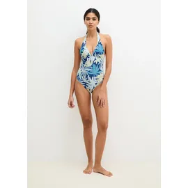 Marc O'Polo Bikini-Hose Bohemian Leaf AOP Blau/Khaki S