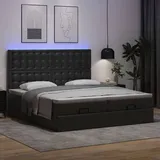 vidaXL Ottoman-Bett mit Matratzen Schwarz 200x200 cm Kunstleder